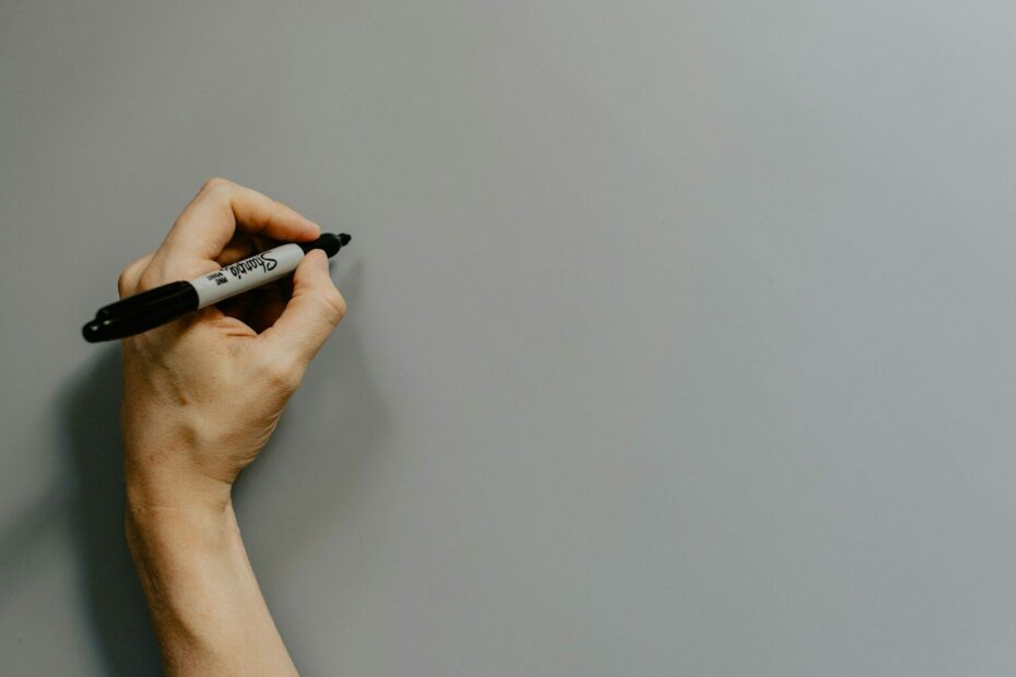 person holding black and white pen